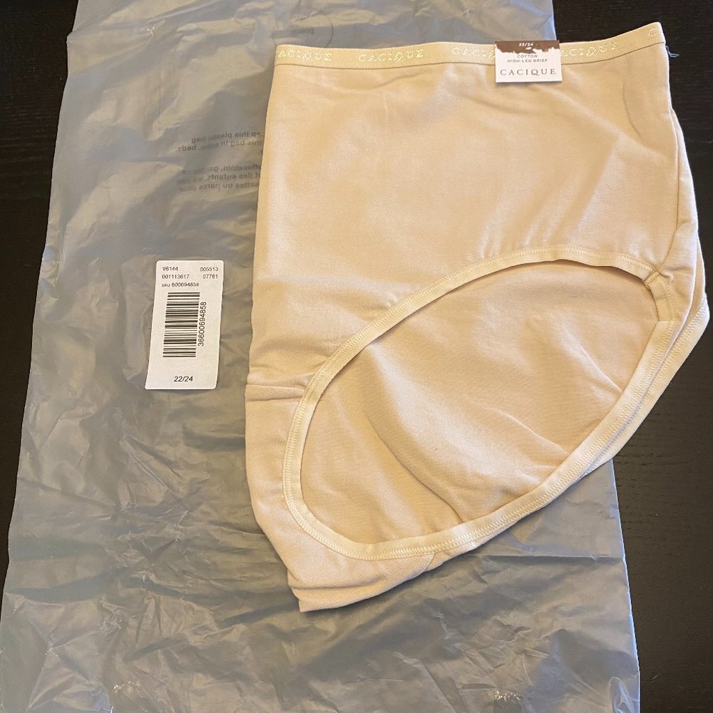 2 NWT Cacque (Lane Bryant) High-Cut Cotton Panties Plus Size 22/24